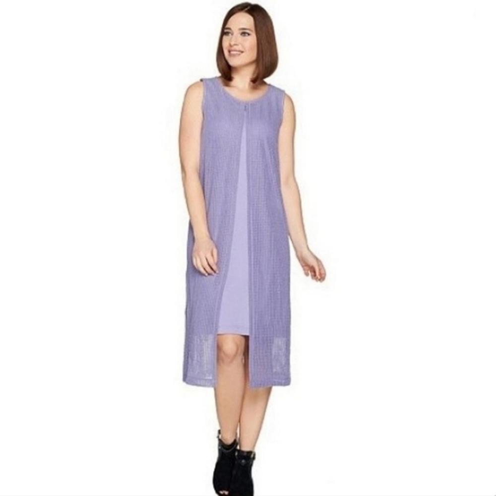 H by Halston Sleeveless Knit Midi Dress Lavender New